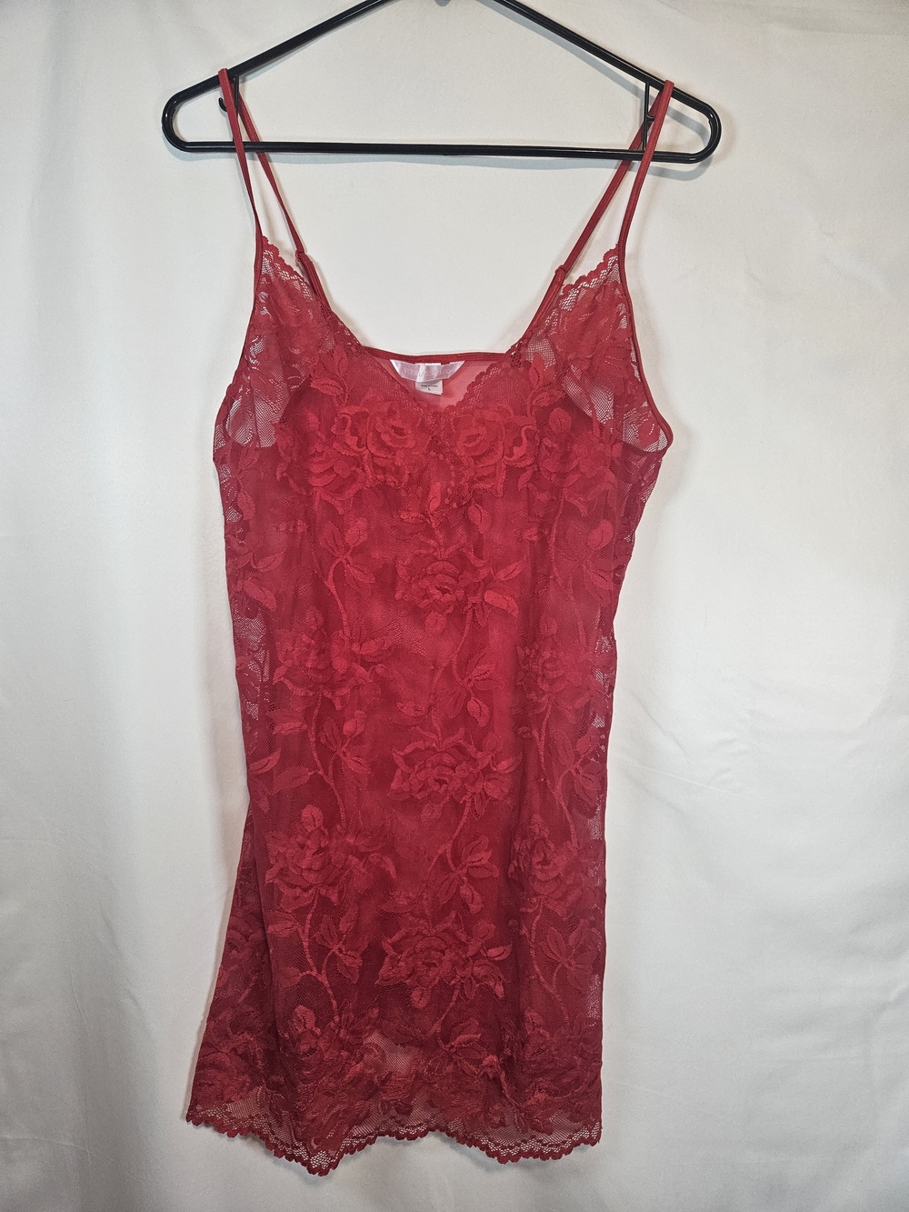 Victoria's Secret Red Lace Sheer Slip